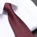 Red herringbone tie for men, classic formal business necktie matching white dress shirt. - 8cm Dark Red Herringbone Zipper