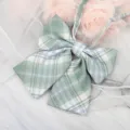 Green plaid JK bow tie collar ribbon school uniform sailor shirt accessory for women anime style - JK054 Cedar Plaid Bowtie