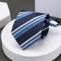 Men's Blue Striped Zipper Necktie Business Formal Wedding Groom 8.5CM Suit Accessory! - No. 15 Fashion Striped Zipper Necktie