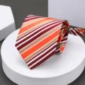 Men's stylish striped formal necktie with diagonal pattern for business professional wear. - No. 18 Zipper Necktie