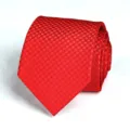 Detailed close-up of the wine red checkered tie, showing fine fabric texture and neat woven pattern. - Wine Red Classic Check