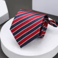 Classic red and blue striped men's necktie for business formal wear, weddings, and professional jobs. - H005 Zipper Necktie