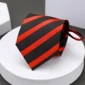 Black and red striped zipper necktie for men, stylish business formal wear accessory. - H007 Zipper Necktie