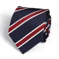 Classic navy blue and red striped necktie for men business formal wear 8cm wide - Blue Red Stripe