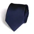 Detailed view of dark blue striped necktie, premium texture and fine diagonal weave design. - Ocean Breeze Blue