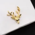 Boutons de manchette tete de cerf dores pour homme, elegants accessoires de chemise d'affaires. - Élan Doré