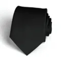 Detailed close-up of a classic black diagonal striped tie fabric texture for formal business wear. - Black Fine Texture