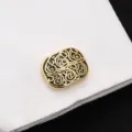 Boutons de manchette de chemise française en métal à volutes dorées et noires pour hommes - Nid d'Oiseau Or