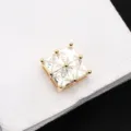 Boutons de manchette carrés en cristal doré de luxe pour chemise homme élégante - Cristal à Quatre Grilles Or