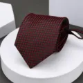 Men's black red patterned business formal tie, stylish professional wear necktie for men. - H023 Zipper Necktie