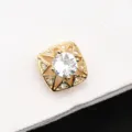 Boutons de manchette dores carres de luxe pour homme avec magnifique cristal chic. - Or Zircon Rond