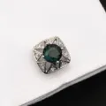 Boutons de manchette élégants en cristal pour chemise française, accessoire argenté chic. - Diamant Rond Bleu Foncé