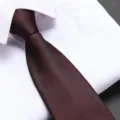 Red men's zipper tie variant for business formal wedding suit, elegant solid color design. - Elegant Burgundy Zipper