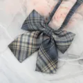 JK Japanese plaid bow tie collar accessory, dark blue checkered sailor uniform ribbon. - Dark Plaid