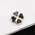 Boutons de manchette noirs à quatre feuilles pour homme chemise costume bijoux - Trèfle à quatre feuilles mode