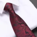 Classic red black paisley tie for men formal business wedding groom zip necktie stylish accessory. - Red Blue Paisley Zipper