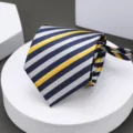 Men blue striped business necktie formal zipper tie variant professional work wedding wear - Y07 Zipper Necktie