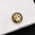 Boutons de manchette homme vintage metal or noir motif dragon chemise accessoire SKU - Dragon Volant de Bon Augure