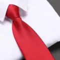 Classic red zipper necktie for men wedding business formal wear stylish accessory - Bright Red Glossy Zipper