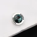 Boutons de manchette élégants pour homme en cristal avec finition métal argenté. - Cristal Bleus Clair Argent