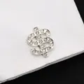 Boutons de manchette signe dollar strass argentés pour hommes chemise élégants - Dollar Diamant Argent