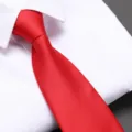 Red men's zipper necktie formal business wedding dress shirt solid color professional tie variant - Bright Red Fine Stripe Zipper