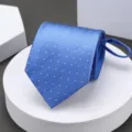 Blue polka dot patterned necktie for men, professional business formal wear variant - Blue White Polka Dot Zipper Necktie