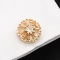 Boutons de manchette dorés élégants pour hommes avec oxydes de zirconium scintillants. - Plein Strass Ajouré Rond