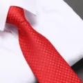 Men red formal business dress tie wedding groom zip necktie classic geometric pattern - D19 Zipper