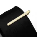 Elegant gold metal tie clip featuring delicate engraved patterns, perfect for business suits. - Tie Clip Model B (Gift Box) / Gold