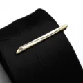 Elegant gold tie clip for men business suits, featuring a slim sleek metallic design. - Tie Clip Model H (Gift Box) / Gold