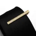 Classic gold tie clip for men business formal wear elegant metal tie bar accessory. - Tie Clip Model J (Gift Box) / Gold