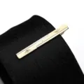 Gold metal tie clip detail view for men business formal wear suit accessory piece - Tie Clip Model K (Gift Box) / Gold