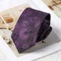Purple floral patterned tie, elegant 8cm business formal wear accessory for men and women. - 8cm Handmade Style / Cloud Purple