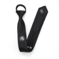 Corbata negra con cremallera y bordado floral, diseño estrecho elegante para hombres y mujeres. - Estilo Cremallera Bordado Trébol / 5cm / Negro