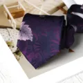 Purple floral necktie business formal wear zipper tie stylish wedding pattern 8cm necktie variant - 8cm Zipper Style / Purple Night Elf