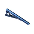 Pince a cravate en metal bleu fonce minimaliste pour costume d'affaires vue principale - Bleu saphir