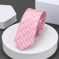 Corbata delgada rosa con patrón floral geométrico, ancho de 5 cm para negocios y bodas. - 6cm Flor de Diamante Rosa
