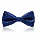Blauwe gestipte vlinderdas heren zakelijke pak huwelijk bruidegom getuige mode accessoire - Marineblauw Stipje