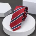 Corbata clásica de rayas rojas y azules para hombres, corbata estrecha de negocios. - 6cm Rayas Azules Burdeos