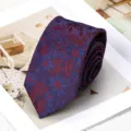 Vintage floral jacquard necktie, elegant business formal tie for men and women, stylish design. - 8cm Handmade Style / Cloud Yarn Purple Red