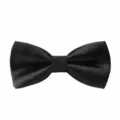 Klassieke zwarte vlinderdas voor heren, elegante formele trouwaccessoire voor bruidegom. - Glad Zwart