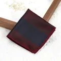 Klassieke geruite pak pochet zakdoek voor heren zakelijke huwelijk accessoire - Wijnrood Marineblauw Brede Streep Borstzakdoek