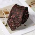 Retro floral business necktie, elegant 8cm width design for formal events, weddings and wear. - 8cm Handmade Style / Aegean Waves Black Coffee
