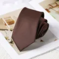 Solid dark brown business formal tie, elegant 8cm width necktie for men and women wedding banquet. - 8cm Handmade Style / 8cm Solid Coffee