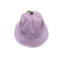 Cute purple kids bucket hat with green leaf top, casual cotton sun protection cap. - 48cm / Purple Sprout Bucket Hat