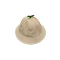 Kids cute green sprout bucket hat for outdoor activities, sun protection beige fisherman hat. - 48cm / Beige Sprout Bucket Hat