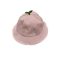 Pink bucket hat detail showing the cute green sprout accent and neat stitching on brim. - 48cm / Pink Sprout Bucket Hat
