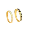 Klassisches Möbius Ringpaar mit romantischem Rosen Motiv, schickes Partnerring Set. - Einstellbar Offen / Damen Rosenblüte