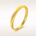 Minimalistischer goldener Mobius Ring mit Zirkonia, eleganter offener Partnerring im Alltag. - Einstellbar Offen / Damen Möbius